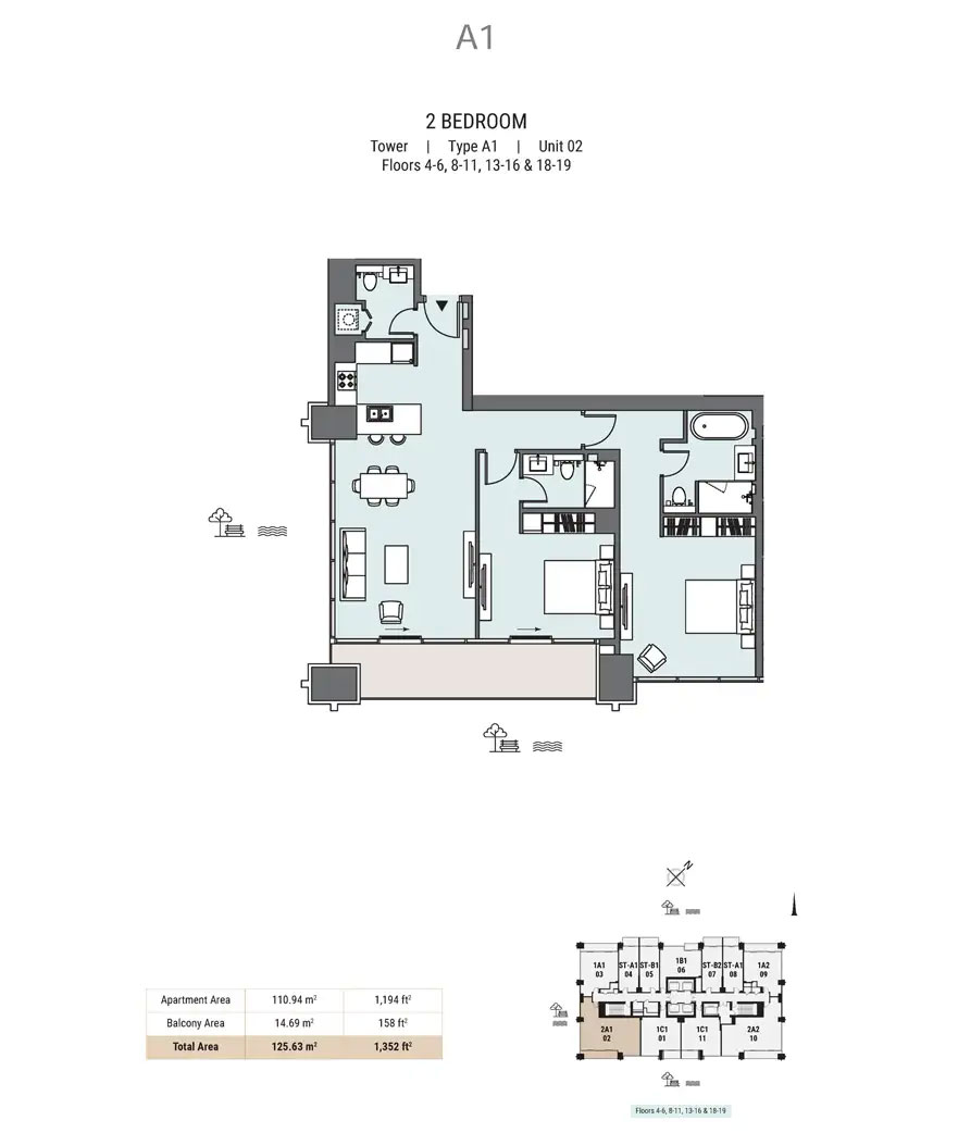 Peninsula Five - 2 Bedroom Apartments