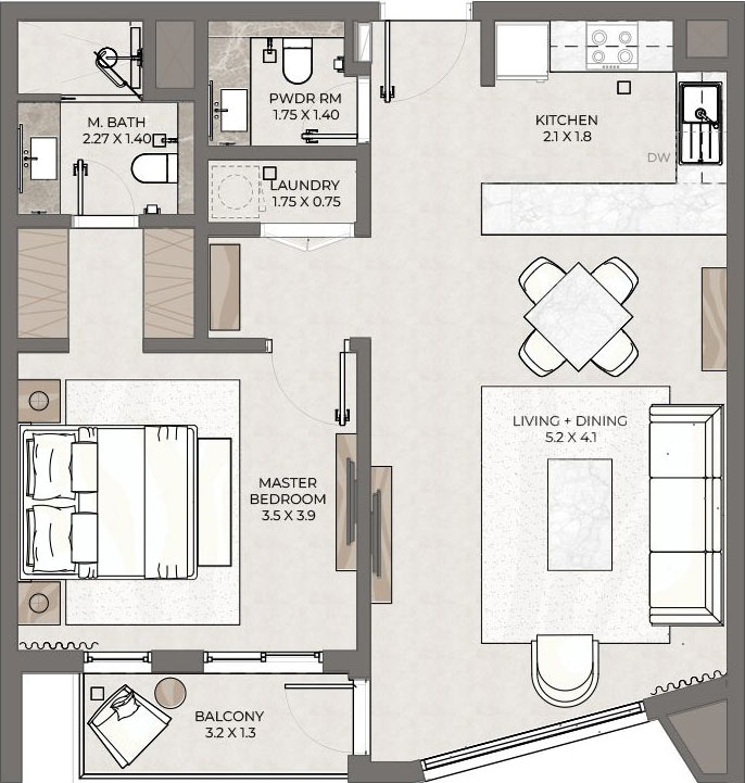 Terrazzo Residences - 1 Bedroom Apartments